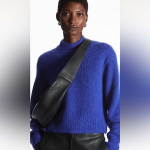 Cos Alpaca Wool Cropped Mock Neck Sweater